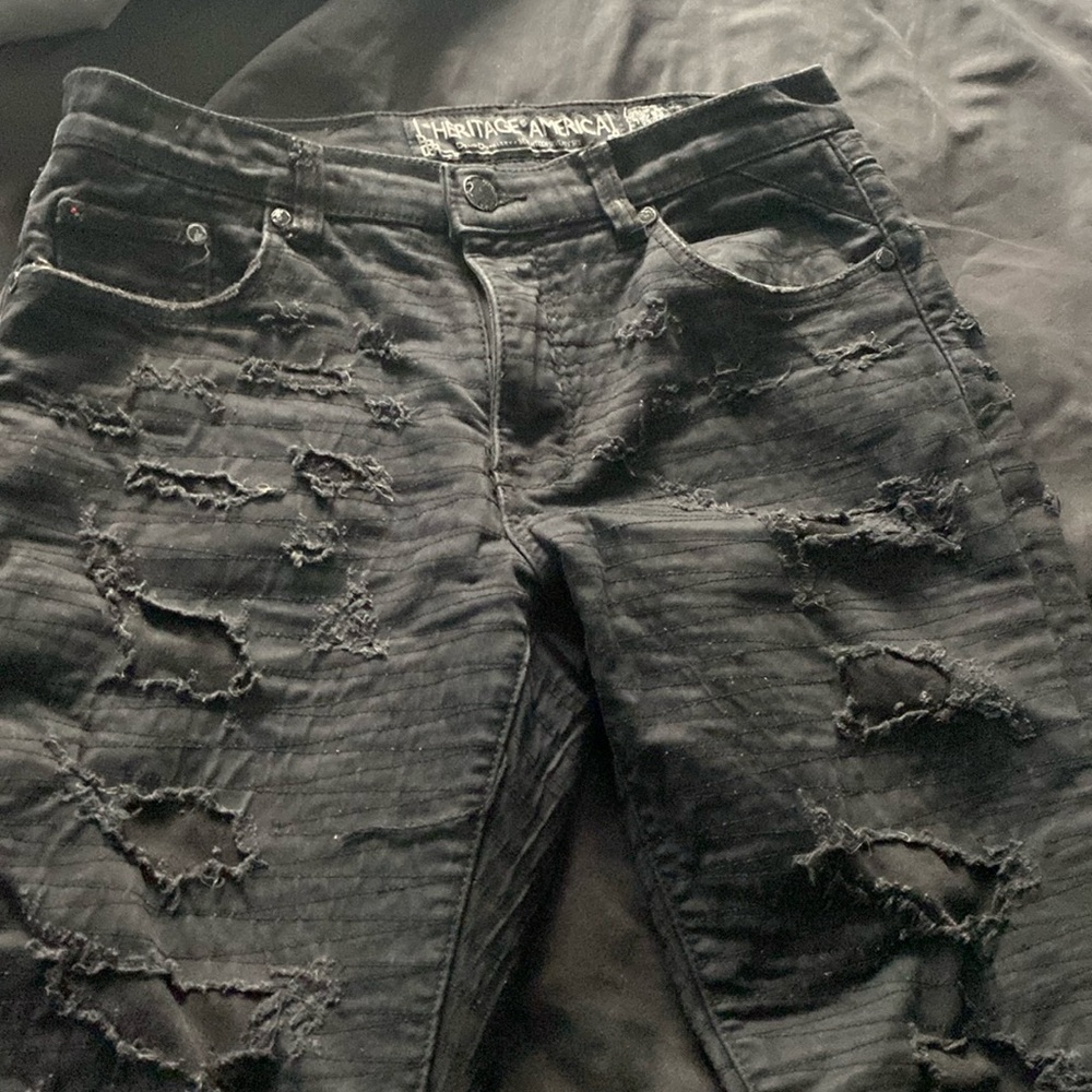 Lightly used black destroyed heritage pants